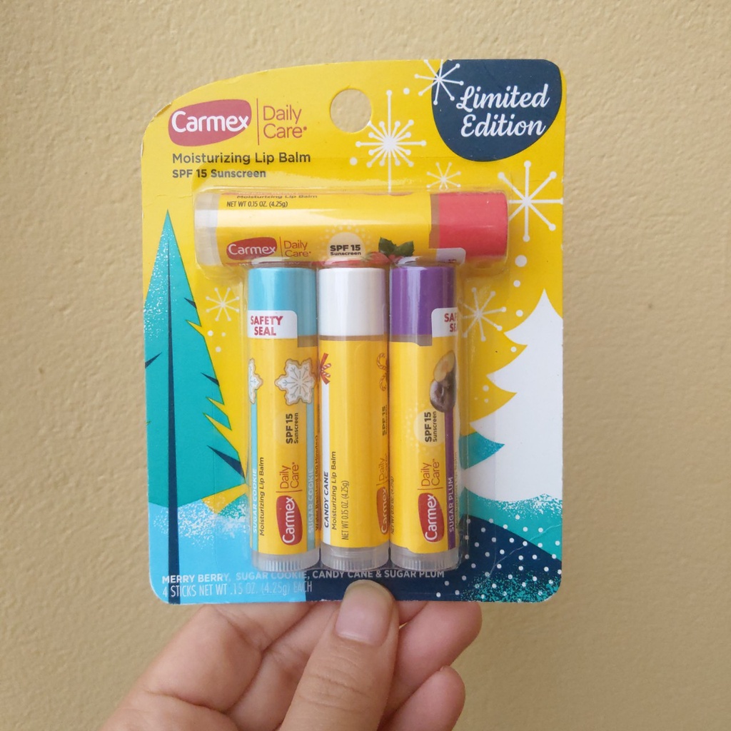 Son dưỡng môi Carmex bản Holiday dạng hũ và thỏi