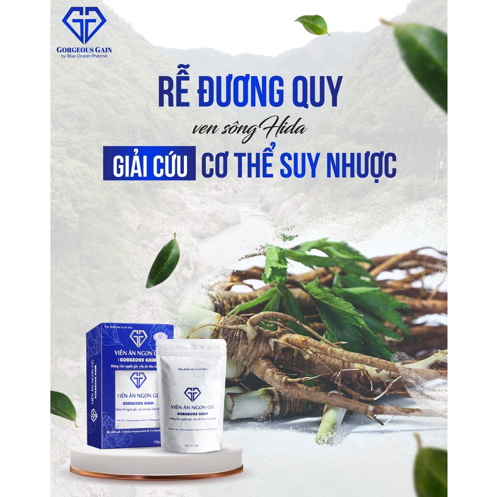 Viên Ăn Ngon GG Gorgeous Gain Giúp Ăn Ngon Tăng Cân Ngủ Sâu Cải Thiện Hệ Tiêu Hoá Ăn Ngủ Sâu An Toàn Không Tác Dụng Phụ