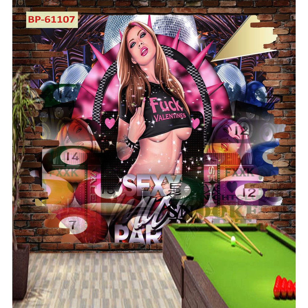 Tranh lụa 3d trang trí quán Bi-a Kích Thước 1,5m x 2m Bi-a 1