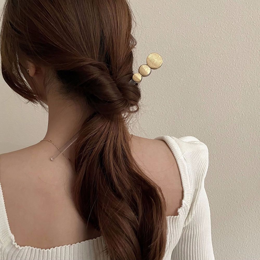 Trâm cài tóc bằng kim loại đính ngọc trai đơn giản phong cách Hàn Quốc cổ điển dành cho nữ