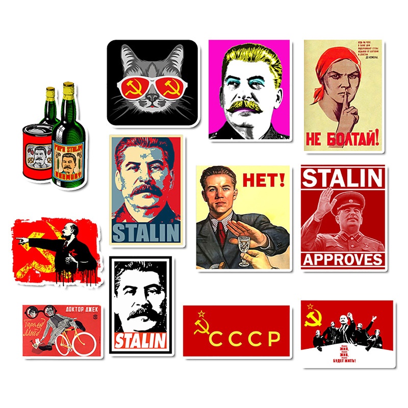 Startreally 50 cái gói hỗn hợp liên xô stalin liên xô cccp het sticker máy tính xách tay guitar sticker