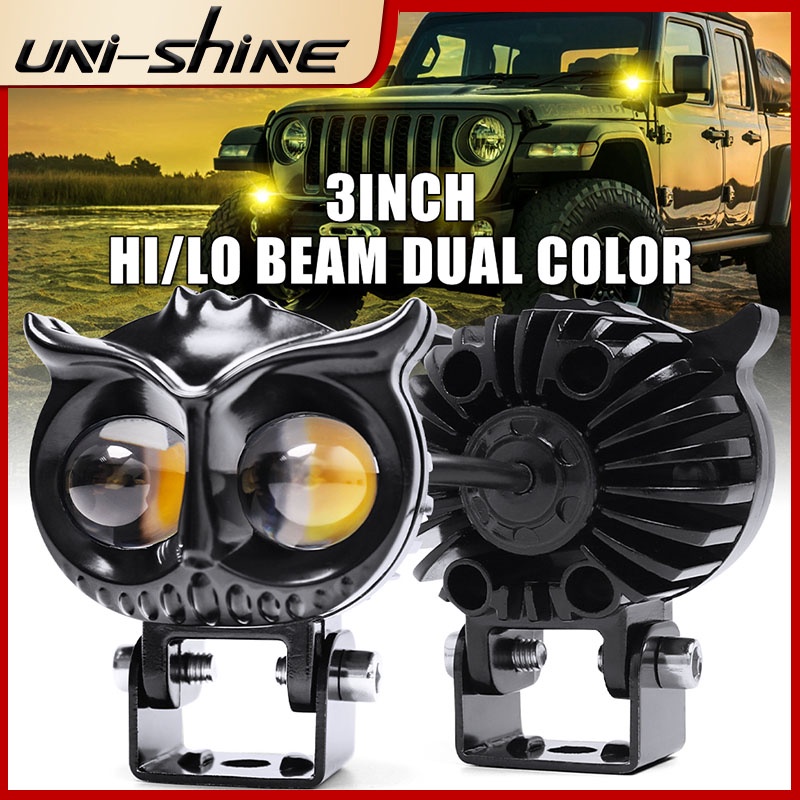 Đèn Pha Led Ánh Sáng Trắng/Vàng 6000K 3inch 12D Ánh Sáng Trắng 6000K Cho Xe Hơi/Xe Máy/Xe Tải