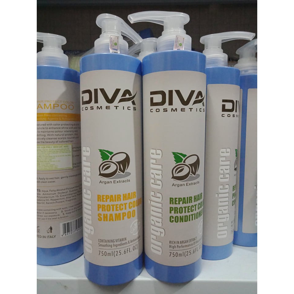 DẦU GỘI XẢ DIVA PHỤC HỒI VÀ BẢO VỆ MÀU NHUỘM 750ML*2 (MẪU MỚI NHẤT 2019)