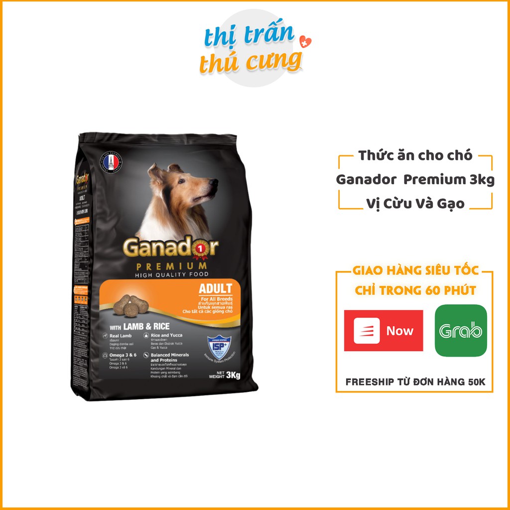 Thức Ăn Hạt Chó Lớn Ganador Adult Lamb &amp; Rice - Vị Cừu &amp; Gạo 3Kg