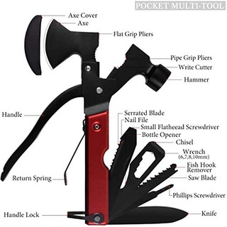 Bộ Kìm Đa Năng 18 in 1 & túi đựng kìm Chất Liệu Thép Không Gỉ - Dụng Cụ Cắm Trại Đa Dụng Cụ Sinh Tồn,Thoát Hiểm Khẩn Cấp