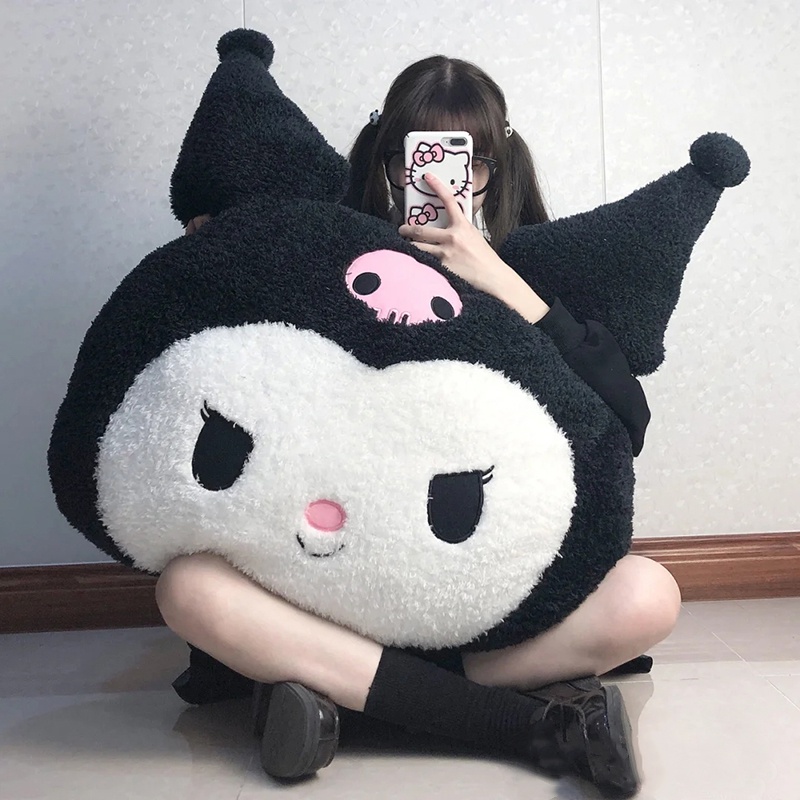 Gối Ôm Hình Kuromi Hoạt Hình Cỡ Lớn Dễ Thương Dùng Làm Quà Tặng Cho Bạn Gái