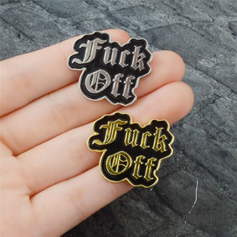 [nis-beauty] F&K off Enamel Brooch Pin Badge Punk Art Letters Brooch Shirt Lapel Pin Buckle