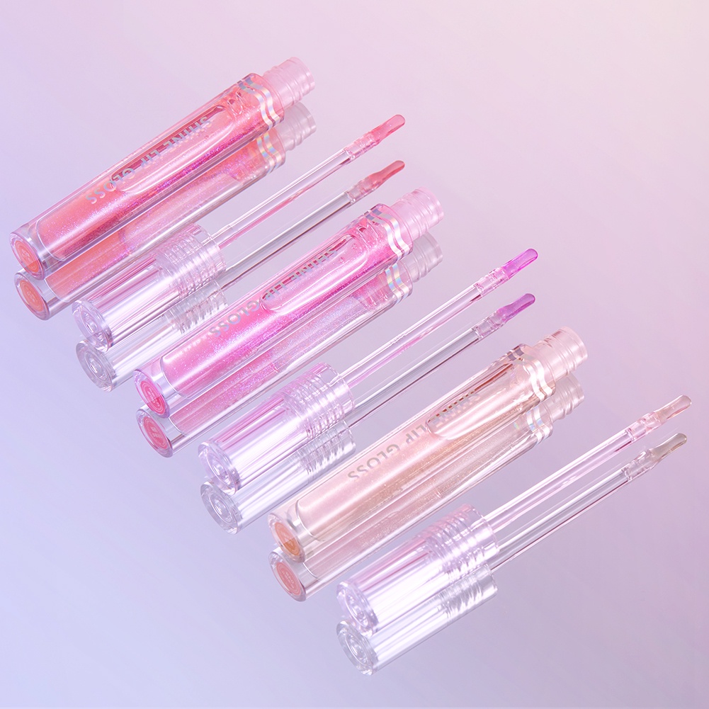 Gecomo Son Bóng Trong Suốt Dưỡng Ẩm Làm Sáng Màu Môi 6 Màu Tùy Chọn