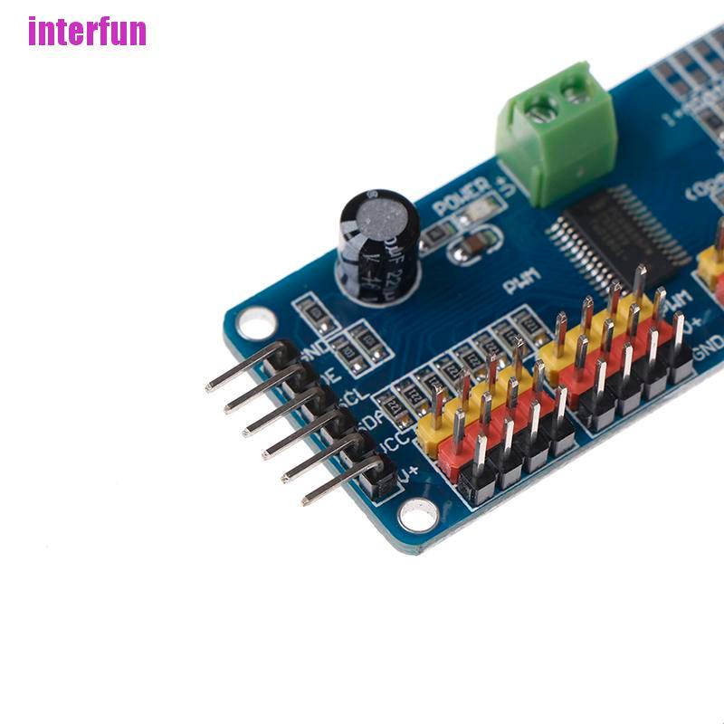 [Interfun1] 16 Ch 12-Bit Pwm Servo Shield Motor Driver I2C Module Pca9685 For Arduino [Fun]