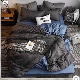 Bộ Ga Giường Chần Bông Hồng Sọc Đậm Cotton M6*2M-M8*2M((1 chăn phao, 1 ga, 2 vỏ gối đầu, 1 vỏ gối ôm)