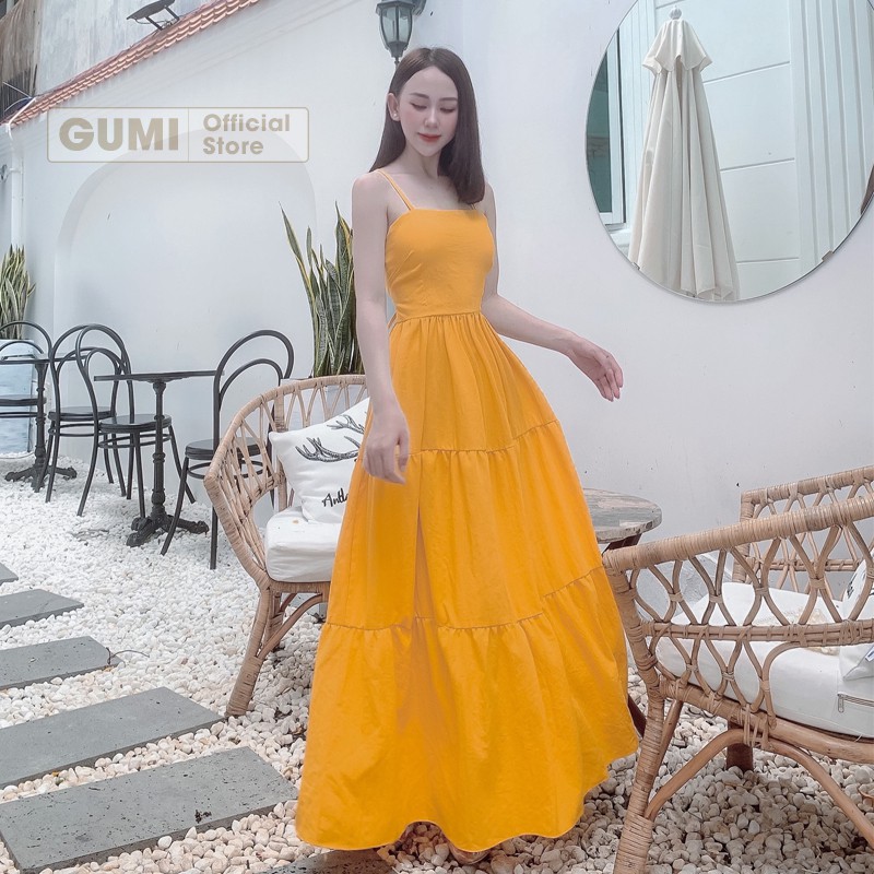 Đầm maxi dài 2 dây đi biển có mút ngực hở lưng đan dây cao cấp - Váy maxi 2 dây hở lưng đi biển xinh đẹp GM2100 | BigBuy360 - bigbuy360.vn