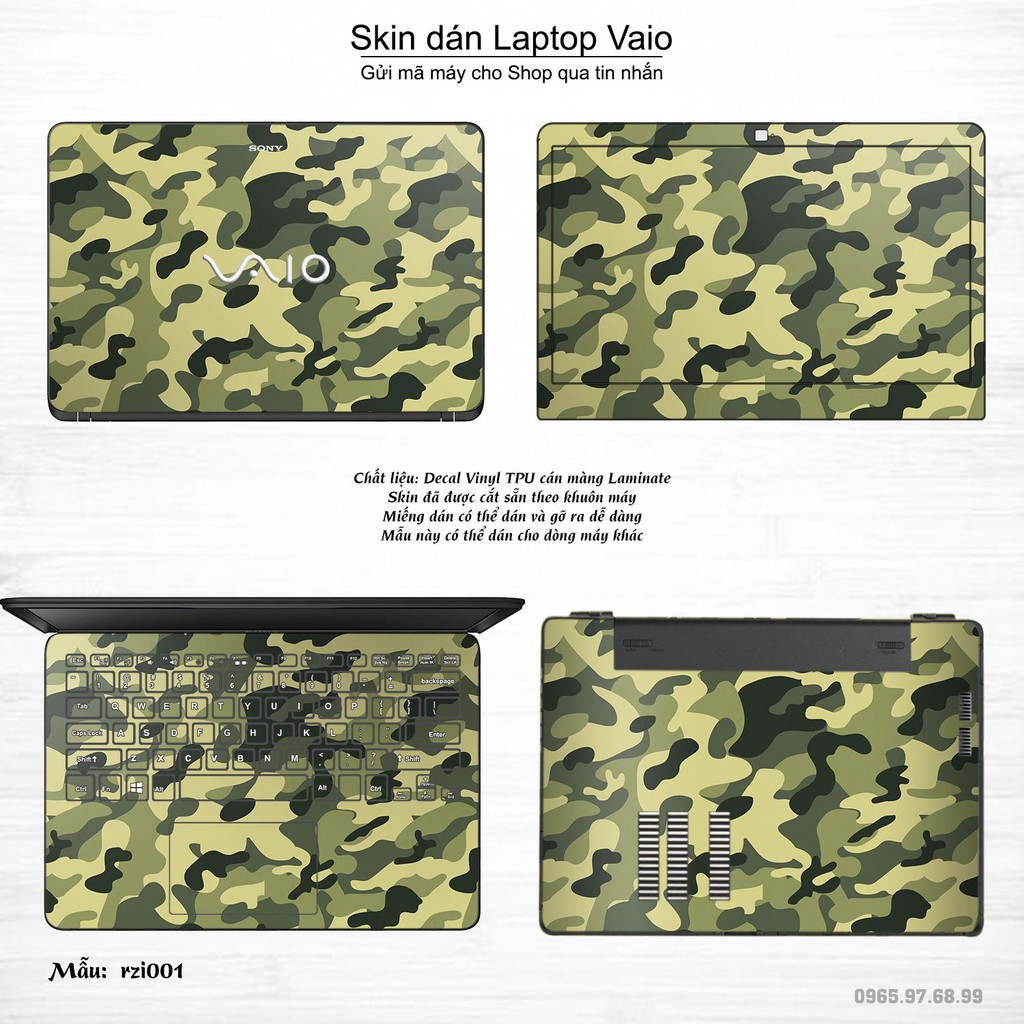 Skin dán Laptop Sony Vaio in hình rằn ri (inbox mã máy cho Shop)