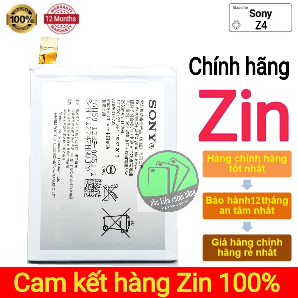 PIN SONY Z3+ (Z4) dung lượng chuẩn 2930mAh Chính hãng