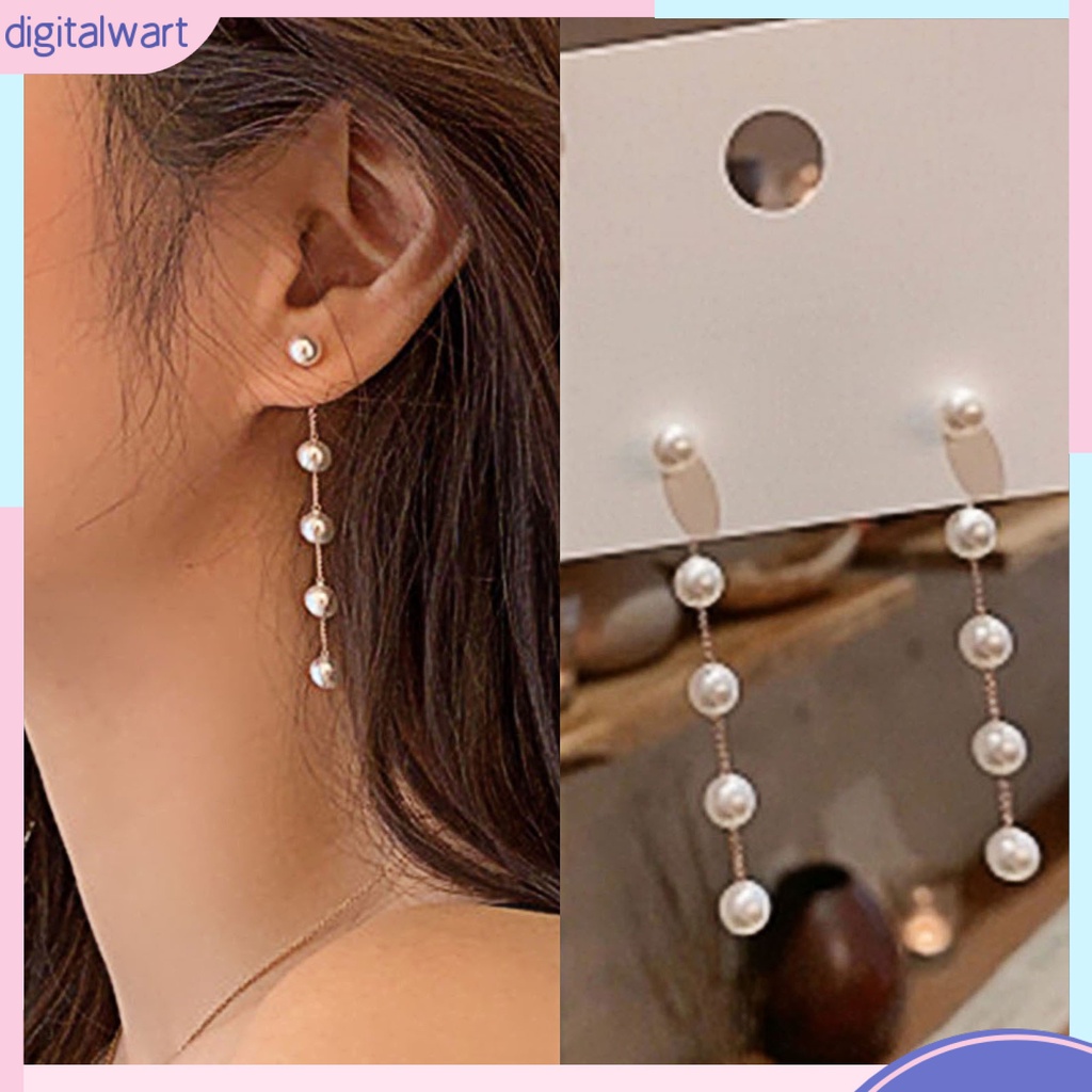 Hoa Tai Dáng Dài Đính Ngọc Trai Nhân Tạo Thời Trang Dành Cho Nữ