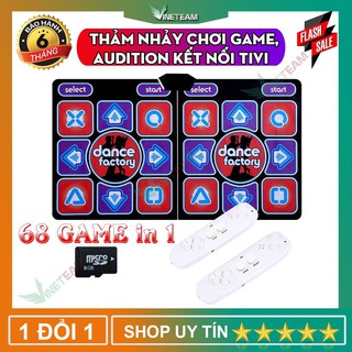 (SIÊU GIẢM GIÁ) Thảm Nhảy Audition Chơi Game Thể Thao Vận Động Trên Tivi 32bit +2 Tay Cầm Cảm Biến Theo Chuyển Động TẶNG