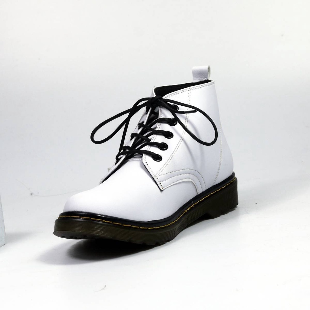 Giày Boots trắng cổ trung Dr.68 White size từ 35-&gt;44, Lucas Shoes bảo hành 1 năm