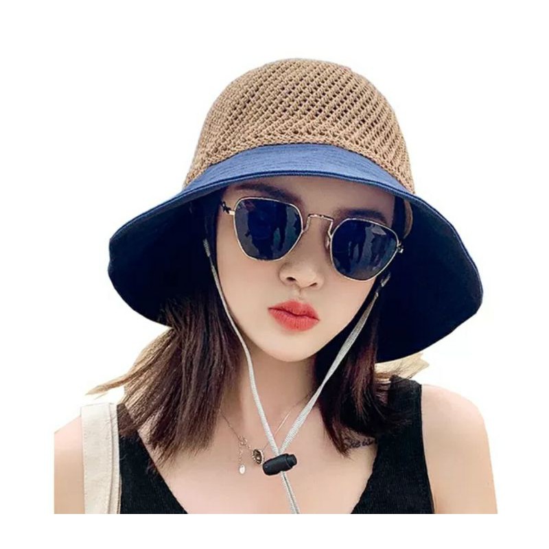 Mũ đi biển rộng vành gấp gọn, nón đi biển rộng vành