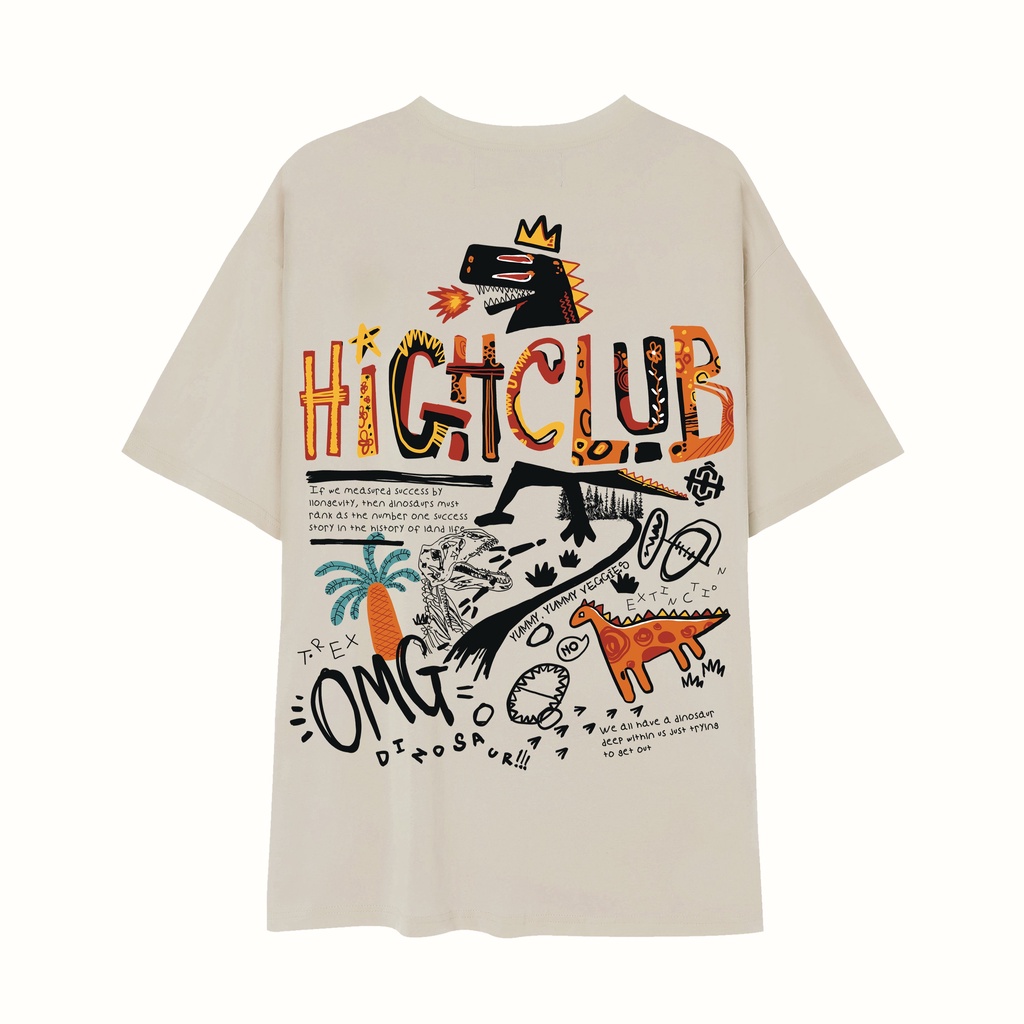 Áo thun HighClub Dinosaur Tee - Black/Beige | BigBuy360 - bigbuy360.vn