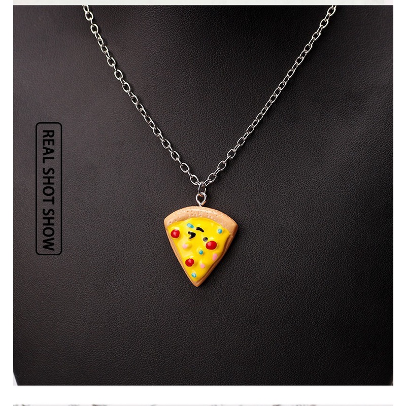 Vòng cổ Tình Bạn Mặt Nhựa Resin Hình Pizza 6 Thời Trang Cho Nam Và Nữ Best Friend Heart Pendant Necklace Adjustable Choker Jewelry Sets Geometry Couple Gift Party Jewelry Accessories Gift
