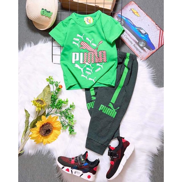 Bộ thể thao tay ngắn quần dài bé trai thun cotton 4 chiều