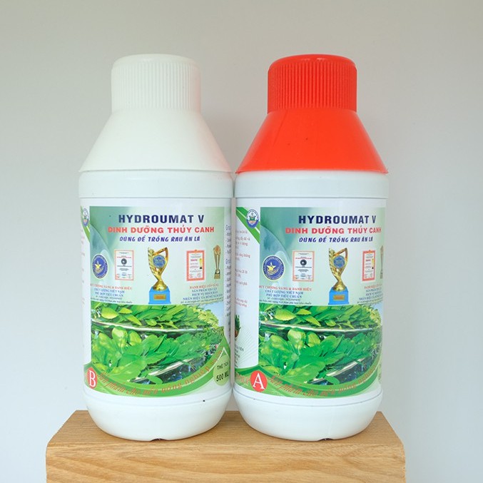 Bộ 2 chai dung dịch thuỷ canh cao cấp Hydro Umat V chai 500ml chuyên dùng cho rau ăn lá