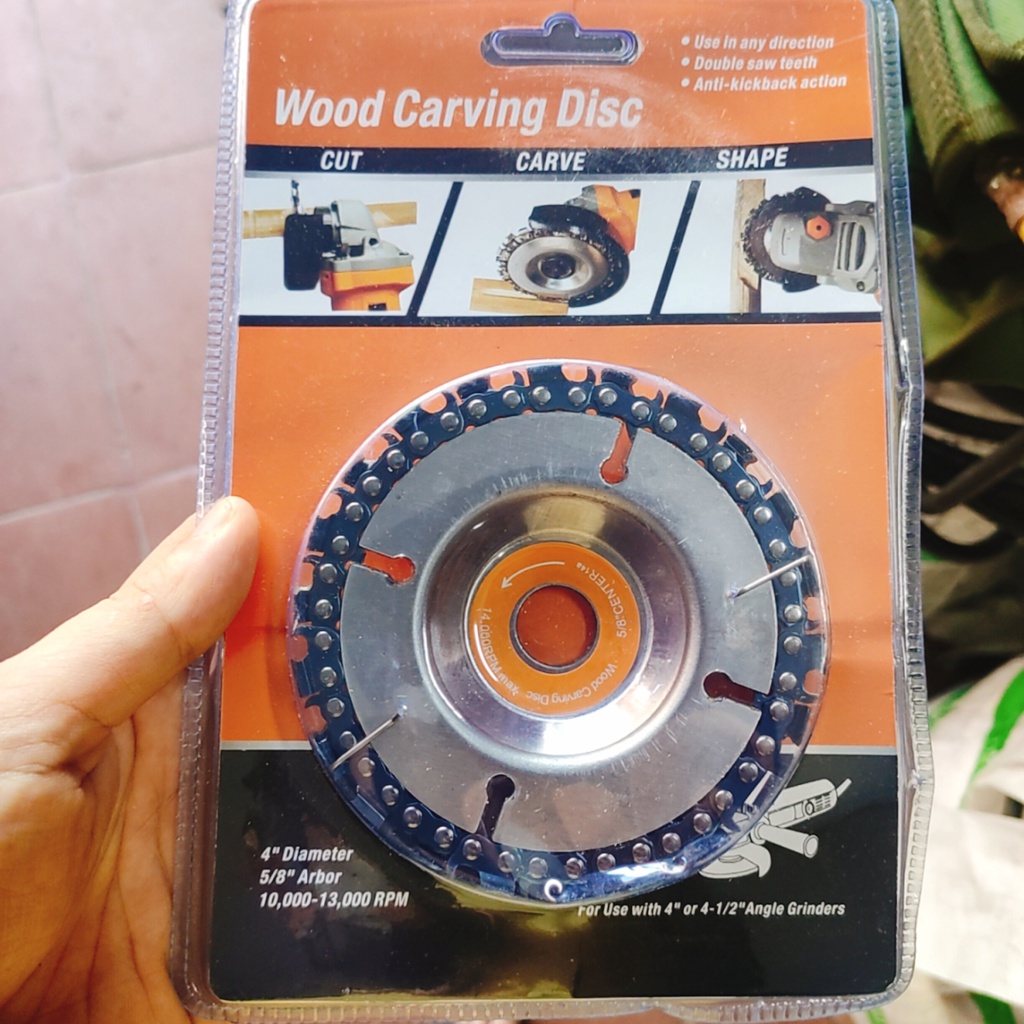Đĩa cưa xích, lưỡi cưa xích cắt gỗ, phay phá gỗ đa năng gắn máy mài 4 inch, 7 răng/22 răng