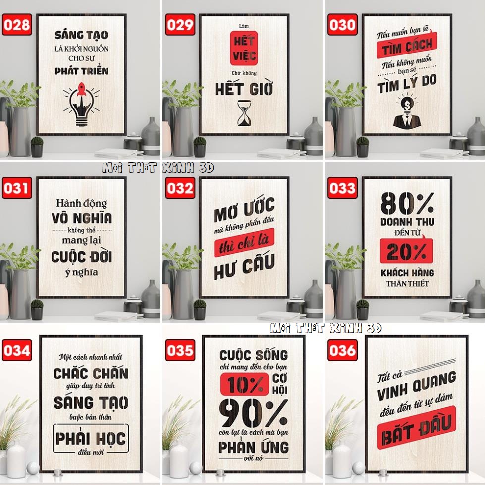 Tranh treo tường, tranh gỗ decor truyền cảm hứng, trang trí văn phòng, quán cafe, homestay, gia đình nội thất xinh 3d