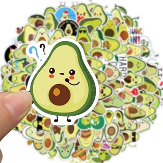 Set 50 sticker hình dán trái bơ chống thấm nước
