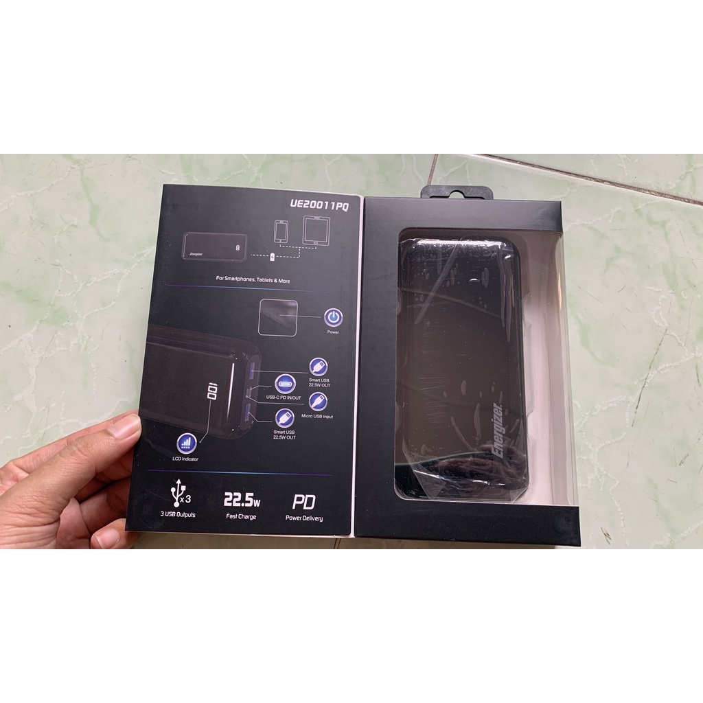 Pin sạc dự phòng Energizer UE20011PQ sạc nhanh QC 3.0 - PD 3.0 dung lượng 20000mah