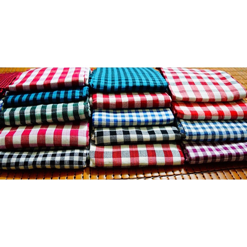 Khăn ca rô nam bộ kẻ dài 1m7*70cm cotton mềm có tua rua cao cấp