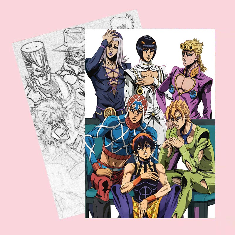 Tranh tô màu JoJo's bizarre adventure tập bản thảo phác họa anime manga