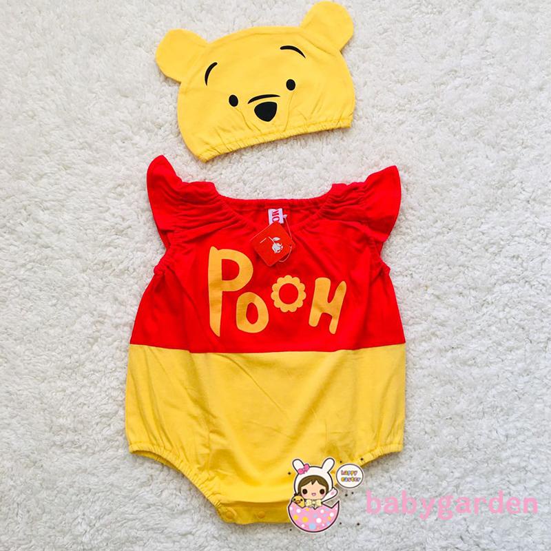 Babygarden-unisex Áo Liền Quần Cổ Tròn Tay Bay Ghép Nối Phong Cách Động Vật Hoạt Hình Mùa Hè