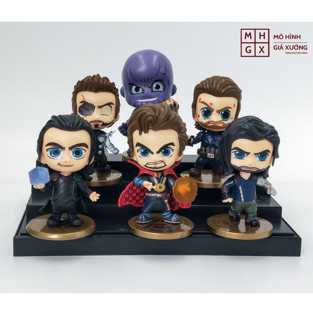 (Có Bán Lẻ) Mô Hình 6 Siêu Anh Hùng Marvel Avengers Cao 11cm Thanos DoctorStrange Thor Loki CaptainAmerica WinterSoldier