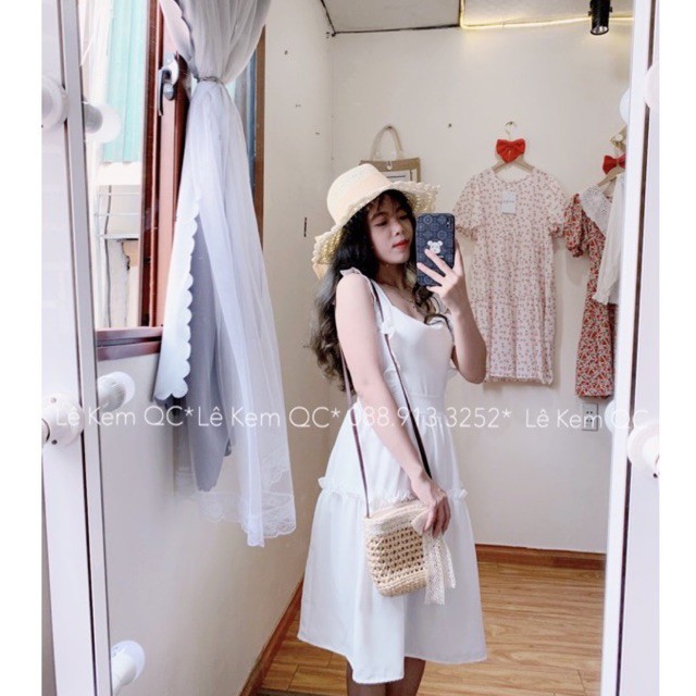Váy Cánh Tiên ❤️  ❤️ Váy Hai Dây Dáng Xòe Có Lót Trong - Ảnh Thật Kem Chụp ❤️