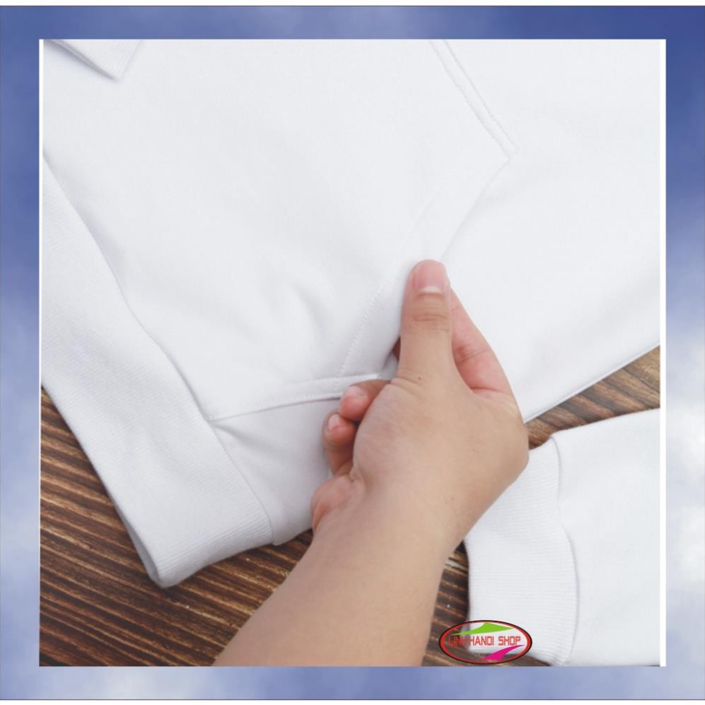 Áo khoác nỉ Hoodie màu trắng chất liệu nỉ bông mềm mại in hình QUỶ KIẾM DẠ XOA