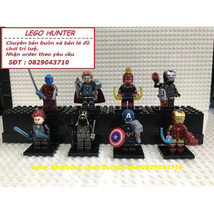 Lego Marvel Superheroes End Game Minifigures nhân vật Captain America Ironman Thor Nebula WM 6056