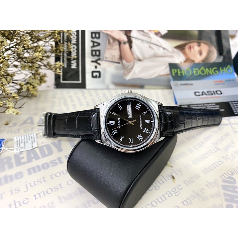 Đồng hồ nam dây da Casio chính hãng Anh Khuê MTP-V006L-1BUDF