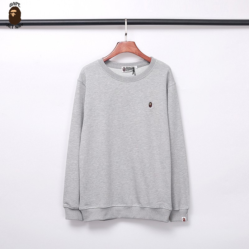 Áo Sweater Bape, Sweater A bathing Ape bản Basic SS21, chất liệu Cotton, 3 màu Đen, Trắng, Ghi xám BapeVN