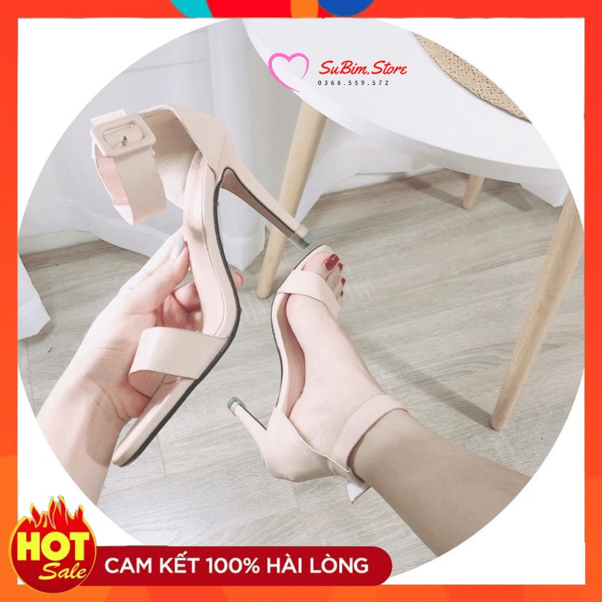 Sandal Quai Ngang Gót Nhọn 7p Siêu Đẹp – SuBim.Store – quai dán tiện lợi, gót đũa 7p chắc chắn