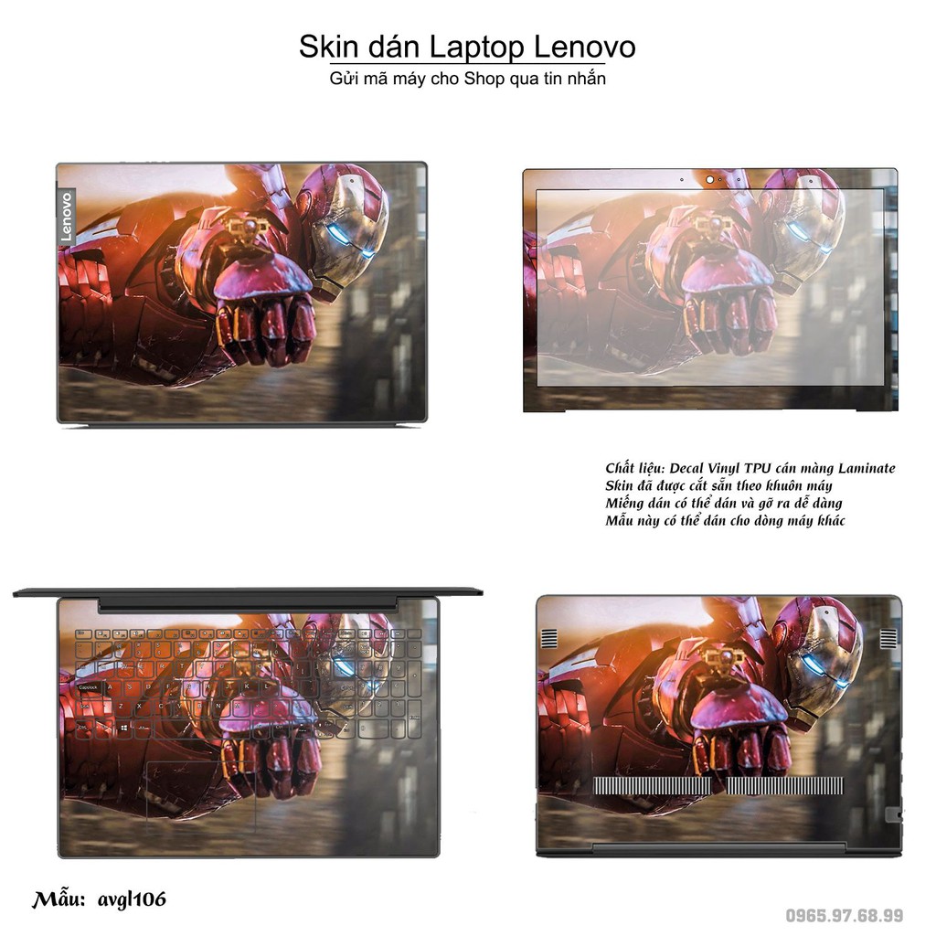 Skin dán Laptop Lenovo in hình Avenger _nhiều mẫu 2 (inbox mã máy cho Shop)