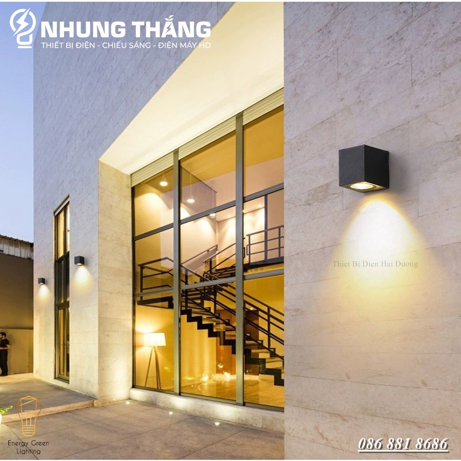 Đèn Gắn Tường Trang Trí Decor Ngoài Trời ,Trong Nhà DT-1877 Tròn, DT-1840 Vuông - Led Siêu Sáng 5w - Chống Nước IP 65