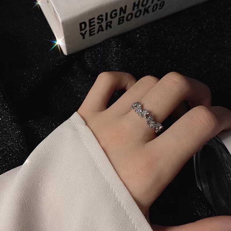 Nhẫn Hình Bướm Phong Cách Harajuku Cá Tính Sang Trọng