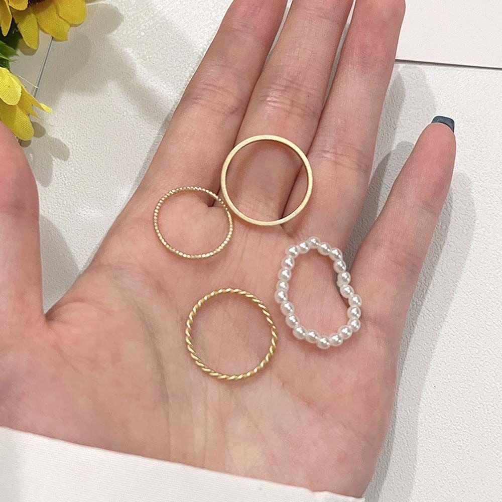 MXGOODS Nhẫn Thời Trang Hình Học Cá Tính Cho Nữ