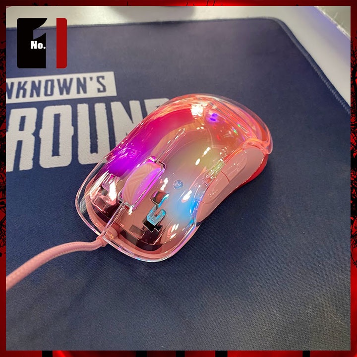 Chuột Dây Gaming Máy Tính Trong Suốt Màu Hồng G702 Led Rgb Chuột Vi Tính Laptop Chơi Game Cực Nhạy