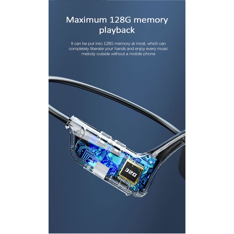 ALG Tai Nghe Truyền Âm Qua Xương G8 Tai Nghe Thể Thao Không Dây Thẻ Nhớ Tf Dẫn Điện Đám Mây 5.0 Tương Thích Bluetooth Chống Nước