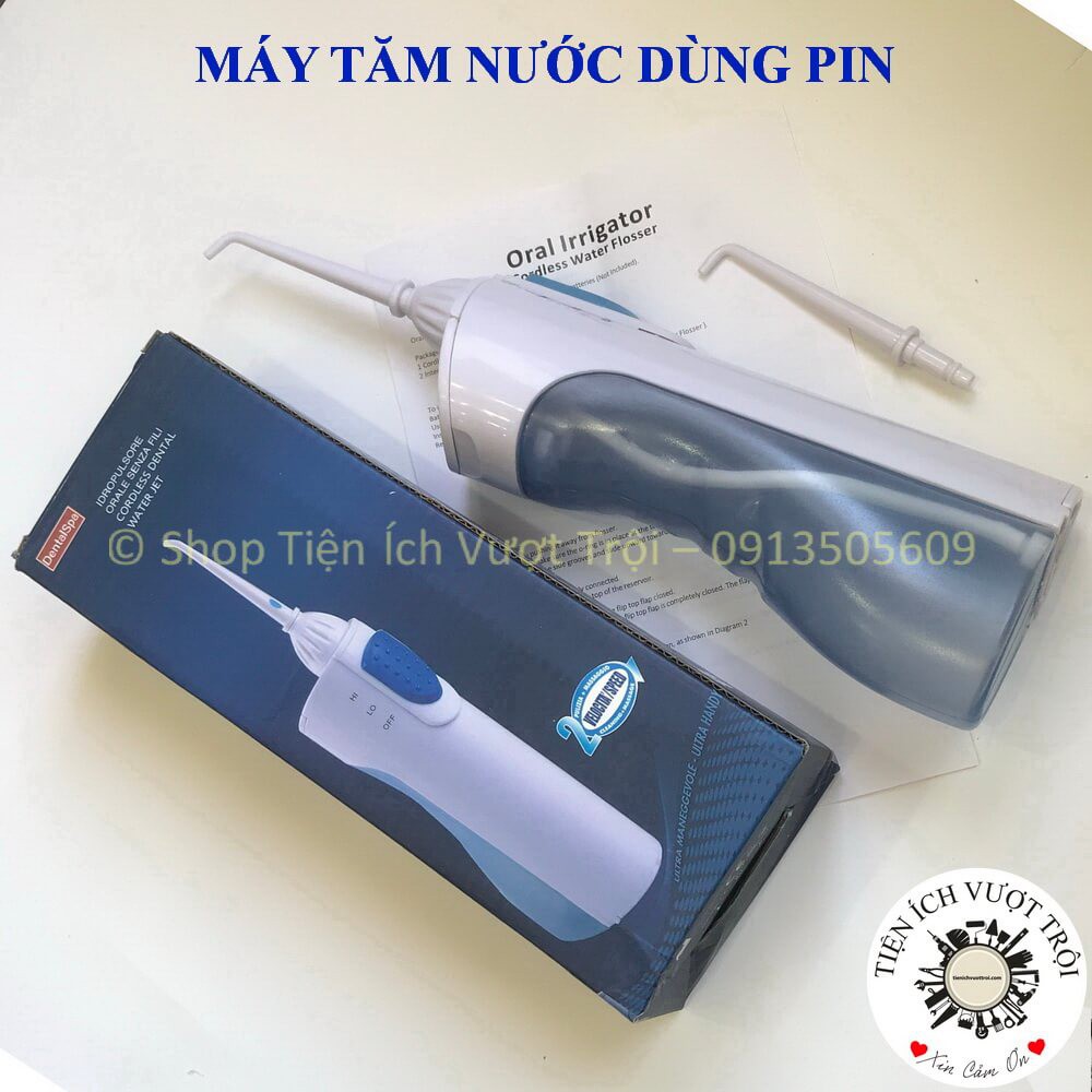 Máy tăm nước dùng pin, đơn giản, dễ sử dụng, làm sạch khe răng và mát xa nướu, phòng ngừa cao răng-Tiện Ích Vượt Trội