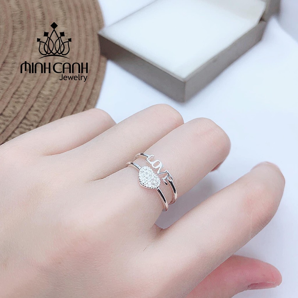 Nhẫn Love Bạc 925 Dáng Hở Freesize - Minh Canh Jewelry