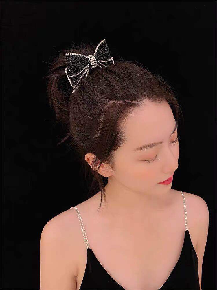 Kẹp Tóc Phối Nơ Đính Đá Thời Trang Cho Nữ
