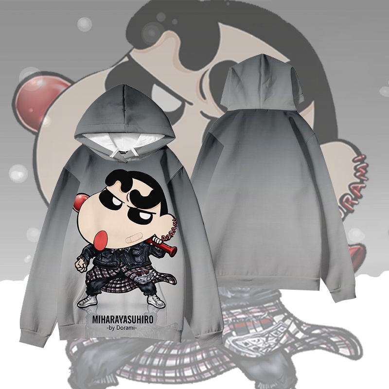 Áo Hoodie Dáng Rộng In Hình Shin-Chan Thời Trang Mùa Thu Phong Cách Hàn Quốc Cho Nam Và Nữ