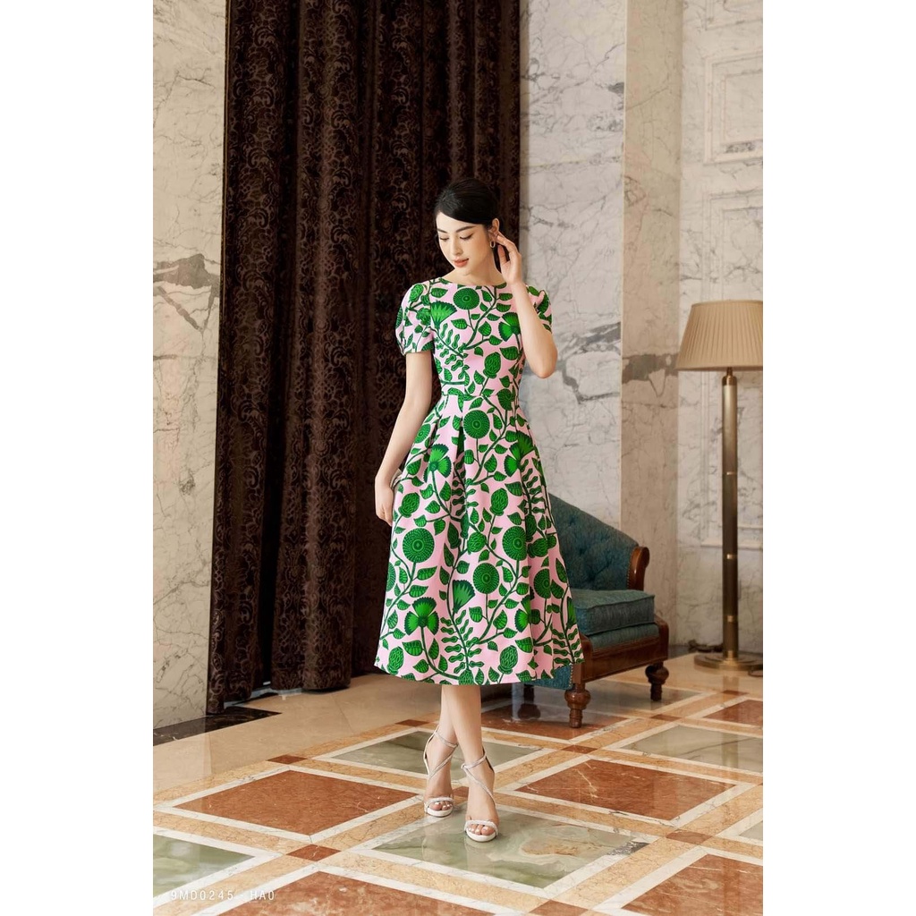 Đầm thiết kế hoa dây in 3d D028- Ladyfashion